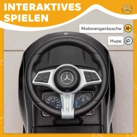 AIYAPLAY Mercedes-Benz C-Klasse loopauto met claxon, motorgeluiden en opbergruimte, voor kinderen van 18-36 maanden, zwart(m-6)