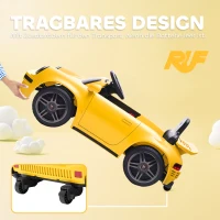 AIYAPLAY Kinder-Elektroauto, 12V Kinderauto mit Fernbedienung, sanfter Start, MP3-Player, LED-Lichter, Hupe, Energieanzeige, Gelb(m-9)