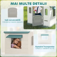 AIYAPLAY Căsuță pentru copii 5 în 1 din PP multicolor cu coș de baschet, inele și ținte, 132x118x124 cm(m-6)