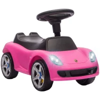 AIYAPLAY Rutschauto Kinder Porsche Rutschfahrzeug mit Hupe Licht Motorgeräuschen, für 18–36 Monate, Rosa(m-8)