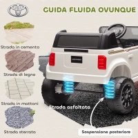 AIYAPLAY Auto Elettrica per Bambini TOYOTA Land Cruiser 12V con Telecomando, Età 3-6 Anni, Bianco(m-7)