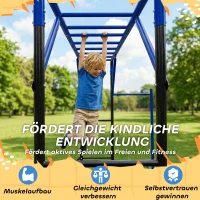AIYAPLAY Klimrek Outdoor Klimtoren met turnstok en optrekstang voor 3-8 jaar kinderen tot 150kg 250x190x180 cm Zwart(m-7)
