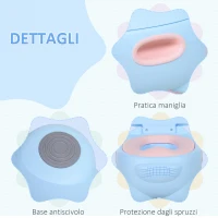 HOMCOM Vasino Per Bambini 6 Mesi-48 Mesi Antiscivolo Ippopotamo Blu (40x30x23cm)(m-4)