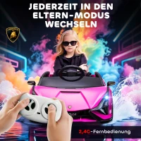 HOMCOM Elektrische Kinder Auto met Afstandsbediening voor 3-5 Jaar, Roze(m-5)