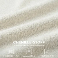 HOMCOM Homeoffice Stuhl Höhenverstellbar Schreibtischstuhl mit Chenille-Optik, Schminkstuhl mit Wippfunktion Creme(m-5)