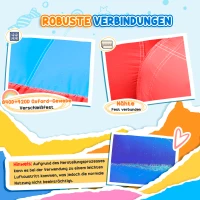 Outsunny Aufblasbare Hüpfburg mit Gebläse Wasserpark für Kinder aufblasbare Rutsche Indoor und Outdoor Kletterwand Trampolin mit Tragetasche für Kinder von 3 bis 8 Jahren 265 x 260 x 200 cm(m-6)