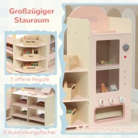 AIYAPLAY Kaufladen für Kinder Kaufladen Supermarkt mit Kasse Scanner Verkaufsautomat Spielzubehör für Kinder ab 3 Jahren Rosa(m-7)