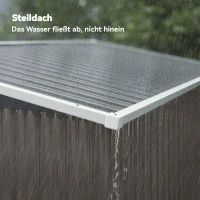 Outsunny Metalen tuinschuur 2,68 m², afsluitbare tuinberging met 3 deuren, ventilatie en lessenaarsdak, incl. handschoenen(m-6)