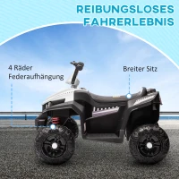 AIYAPLAY Elektrische Kinderquad, Licht & Muziek, Ophanging, 5 km/u, 50 Min. Rijtijd, voor 3-5 Jaar, Wit(m-4)