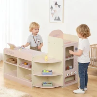 AIYAPLAY Kaufladen für Kinder Kaufladen Supermarkt mit Kasse Scanner Verkaufsautomat Spielzubehör für Kinder ab 3 Jahren Rosa(m-2)