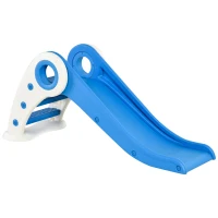 HOMCOM Toboggan Enfant Pliable pour Usage intérieur et extérieur 3 à 6 Ans 120 x 50 x 56 cm HDPE Bleu(m-19)