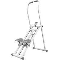 SPORTNOW Stepper d'Escalier Pliable, 3 Niveaux de Résistance, Hauteur Réglable, Écran LCD, Charge 150 kg, 90x50x133cm, Blanc(m-1)