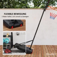 AIYAPLAY Kinder-basketbalring, outdoor basketbalring voor kinderen, in hoogte verstelbaar 210-260 cm, met wielen, vanaf 6 jaar, Rood(m-6)