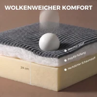 HOMCOM 2-in-1 vloerstoel van cord, inklapbare vloersofa voor lezen, gamen en mediteren, slaapbank voor de slaapkamer(m-5)