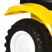 HOMCOM Schuiftractor met aanhanger, claxon, zandspeelgoed, vanaf 1 jaar, kunststof+metaal, geel, 91 x 29 x 44 cm(m-11)