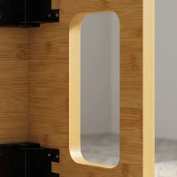 HOMCOM Inklapbare toiletkruk van bamboe, antislip WC-kruk voor volwassenen, eiken(m-13)