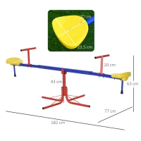 Outsunny Kinderen tuinwip 360° draaibare wip carrouselwip metaal meerkleurig(m-3)