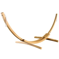 Outsunny Soporte para Hamaca de Madera 325x120x118 cm Estructura para Hamaca Carga Máx. 120 kg para Jardín Terraza Interiores y Exteriores Natural(m-12)