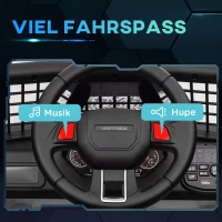 AIYAPLAY Elektrische kinderauto met zachte vering, bestuurbaar op afstand, LED-lampen, claxon, 12V-motoren, van kunststof en metaal, wit(m-8)
