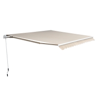 Outsunny Luifel aluminium luifel aluminium knikarmluifel 4,5 x 3 m zonwering balkon beige