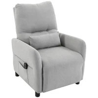 HOMCOM Fauteuil Inclinable de Massage par Vibration et Chauffage, Fauteuil de Relaxation en Tissu Éponge Bouclé, Gris(m-18)