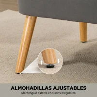 HOMCOM Sofá de 2 Plazas Tapizado en Terciopelo Asiento y Respaldo Acolchados Patas de Madera Carga 220 kg Gris Oscuro(m-7)