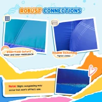 AIYAPLAY 5 in 1 Bouncy Castle for Children with 550W Blower, Water Slide, Splash Pool, Jumping Area, Climbing Wall, Cannon(m-6)