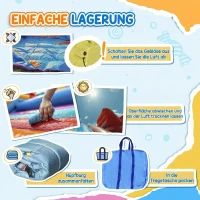Outsunny Aufblasbare Hüpfburg mit Gebläse Wasserpark für Kinder aufblasbare Rutsche Indoor und Outdoor Kletterwand Trampolin mit Tragetasche für Kinder von 3 bis 8 Jahren 265 x 260 x 200 cm(m-8)