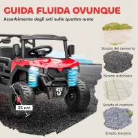 AIYAPLAY Macchina Elettrica Bambini 12V con Telecomando, Sospensioni, Bagagliaio e Musica, Età 3-8 Anni, Rosso(m-8)