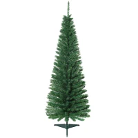 HOMCOM Albero di Natale Artificiale Slim 150cm con Supporto in Metallo 294 Rami(m-1)