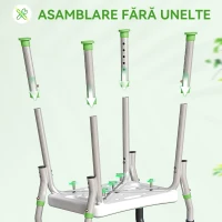 HOMCOM Scaun de duș din aluminiu, reglabil pe înălțime, cu cotiere și picioare antiderapante, verde(m-7)