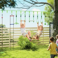 AIYAPLAY Klimtouw-Set, Touw-Kit voor Kinderen, Verschillende Klim- en Glijopties, Draagtas, Groen(m-2)