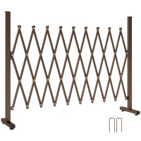 Outsunny Uitschuifbaar harmonicahek 31-250 cm, afzethek, tuin, aluminium, donkerbruin(m-15)