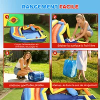 AIYAPLAY Château gonflable avec souffleur 8 en 1, parc aquatique, toboggan, trampoline, piscine à balles, multicolore(m-7)
