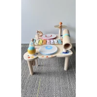 AIYAPLAY Instrumentos Musicais para Crianças 1,5-6 Anos, Conjunto de Instrumentos de Percussão com Xilofone, 2 Tambores, Cor de madeira(m-5)