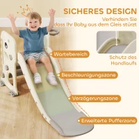 AIYAPLAY 3-in-1-kinderglijbaan met klimrek, basketbalring en bal, opvouwbare indoor-peuterglijbaan voor kinderen 2–5 jaar(m-6)
