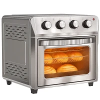 HOMCOM 24L Air Fryer Oven, Mini Oven, Oil Free Cooking, Grill, Roast, Bake, with Adjustable Temperature, Timer, Touch Screen, Dishwasher Safe, 1600W, Silver(m-11)