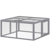 PawHut Rabbit Hutch Outdoor, Foldable Guinea Pig House with Openable Top, for 3 Bunnies, Ducks, Chickens, 110 x 105 x 50 cm(m-11)