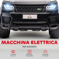 HOMCOM Macchina Elettrica per Bambini 3-6 Anni con Telecomando, Luci LED e Clacson, in PP e Metallo, 110x68x52 cm, Nero(m-4)