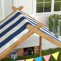 Outsunny Zandbak met dak, speelhuisontwerp, met speelgoedset, grenenhout, 124x116x146cm, Bruin(m-8)