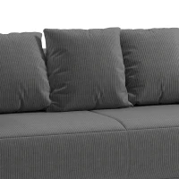 HOMCOM Slaapbank met verstelbare rugleuning, bedfunctie, verborgen opbergruimte en cordbekleding, grijs(m-10)