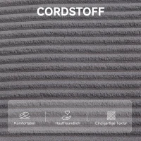 HOMCOM 2-in-1 vloerstoel van cord, inklapbare vloersofa voor lezen, gamen en mediteren, slaapbank voor de slaapkamer(m-7)