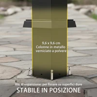 Outsunny Pergola Gazebo 3x3 m con Luci LED Solari e Tetto a Lamelle, in Metallo, Nero(m-6)