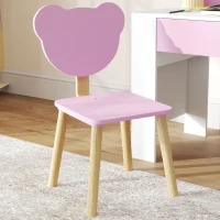 AIYAPLAY Kids Desk and Chair Set with Drawer for Drawing, Reading, Bear Theme Children Furniture for Bedroom, Daycare, Pink(m-11)