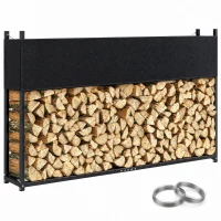 Outsunny Brandhoutrek 202 x 25 x 113 cm met 600D Oxford-hoes, stalen frame, tot 500 kg, zwart(m-15)