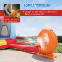 AIYAPLAY Aufblasbar Hüpfburg mit Gebläse Rutsche Trampolin Planschbecken/Bällebad Wasserpistole 342x255x209 cm Blau(m-6)
