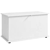 HOMCOM Baúl de Almacenaje 102L con Bisagra de Seguridad Estilo Moderno para Pasillo Dormitorio Salón 80x40x45 cm Blanco(m-10)