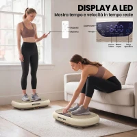 SPORTNOW Plataforma Vibratoria con 20 Niveles de Velocidad 3 Programas Pantalla LED Control Remoto para Hacer Ejercicio en Casa(m-6)