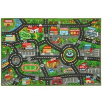 AIYAPLAY Krabbelmatte Baby, Spielmatte 200x150x0,5cm, Rutschfest Krabbeldecke mit Rutschfester Unterseite Stadtmotiv für Kinderzimmer(m-12)