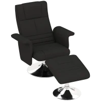 HOMCOM Massagestoel met hocker, verstelbare rugleuning, 78 x 95 x 88 cm, zwart(m-10)